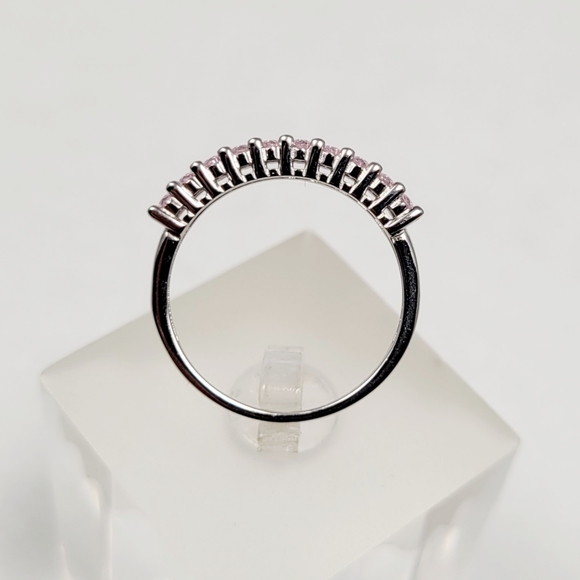 Sterling Silver Pink Stack Ring - Picture 7 of 13